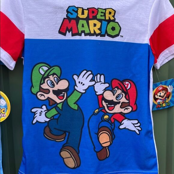 Boys Mario & Bowser Short Sleeve Top & Sleep Pants Pajama 2, 2-Piece Sets Size M - Picture 4 of 8